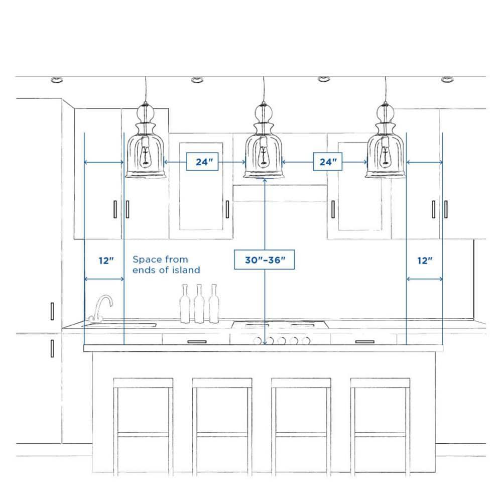Progress Lighting Mast 4-Light Island Pendant, Brushed Nickel, Clear and Etched Glass Shades