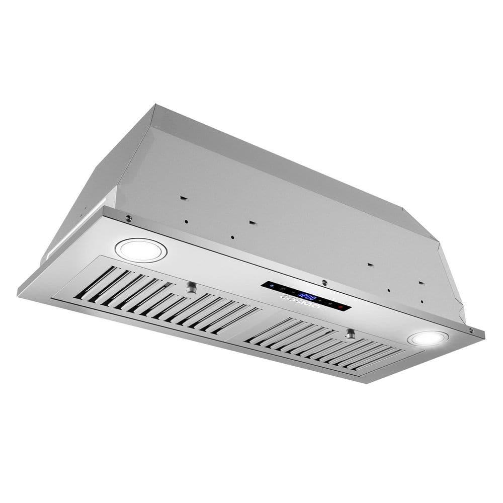 Cosmo 30 in. Lumin Collection Ducted Insert Range Hood, Touch Controls, LED Lights, Permanent Filters, Stainless Steel