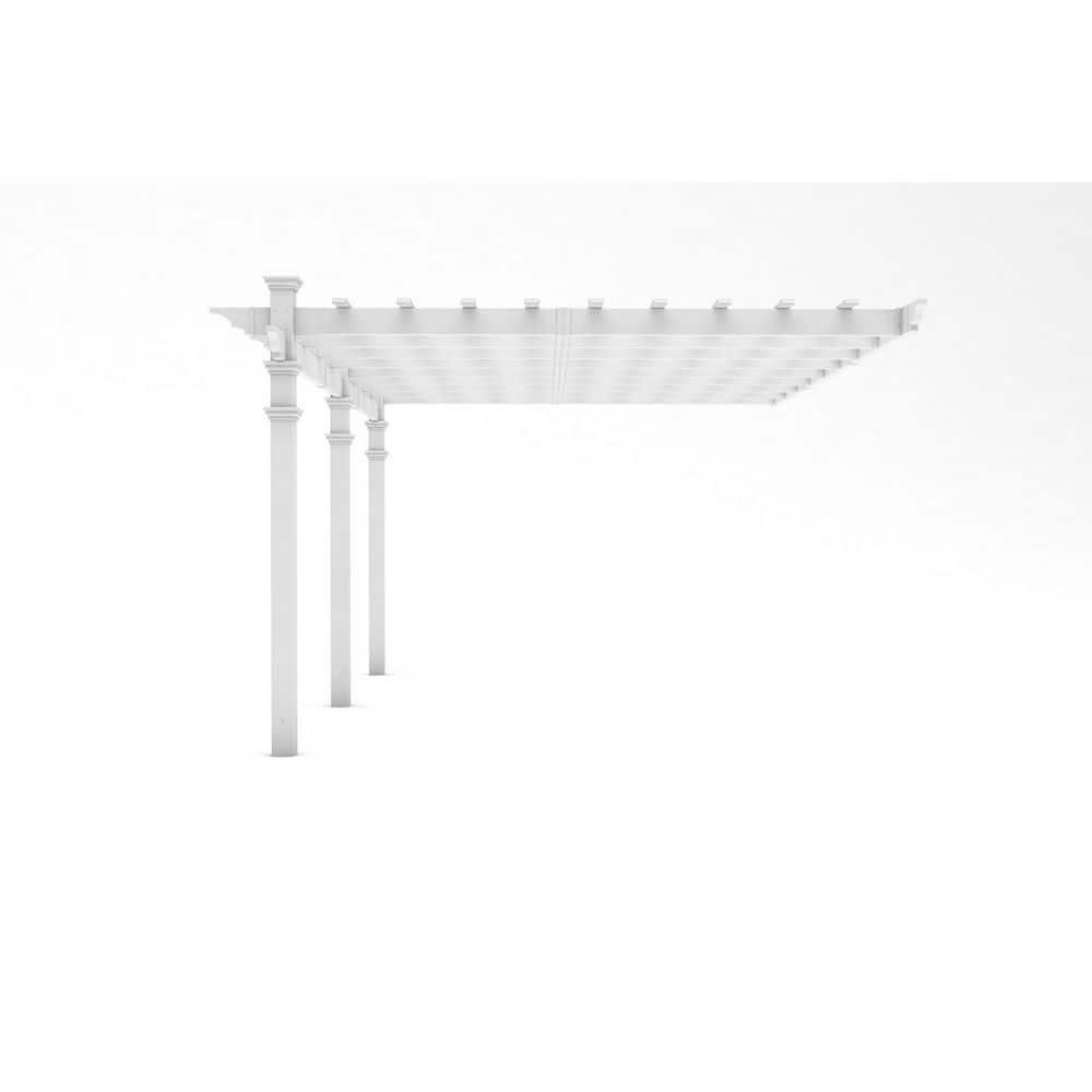 Vita Valencia 12 ft x 16 ft White Vinyl Attached Pergola, VA42086