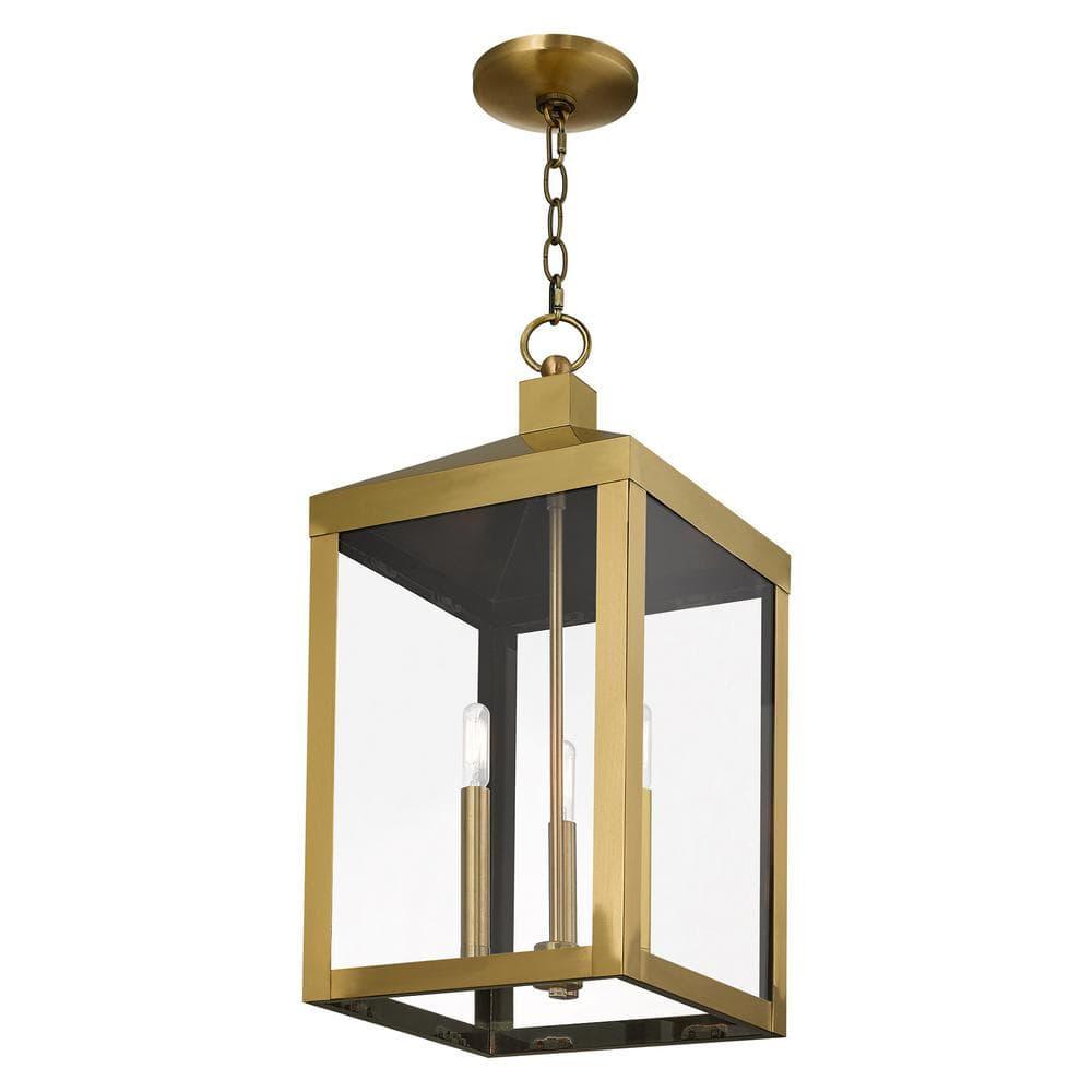 Livex Lighting Nyack 3 - Light Pendant in  Antique Brass