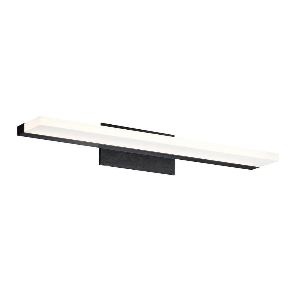 WAC Lighting Level 18" 1-Light LED 3500K Aluminum Bathroom Vanity Light in Black