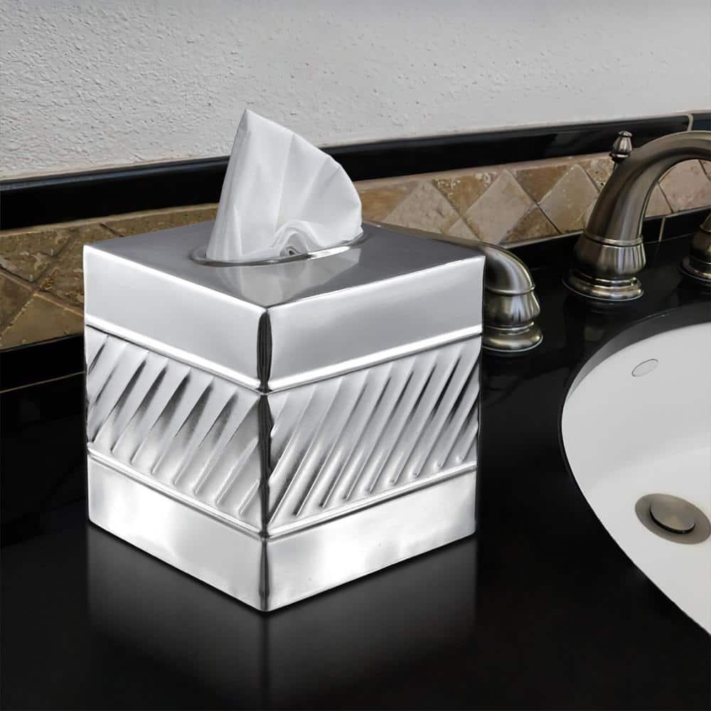 Wave Embossed Metal Tissue Box Cover
