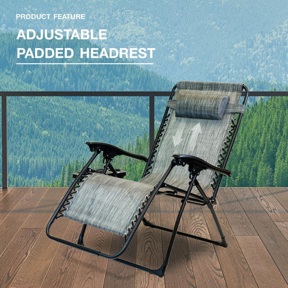 Best Choice Products Oversized Zero Gravity Chair, Folding Outdoor Patio Recliner w/ Cup Holder - Gray