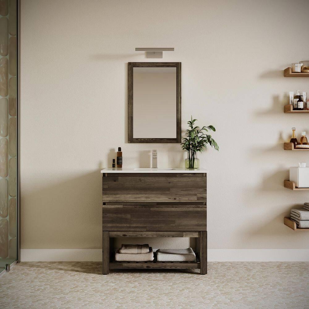 Fresca Formosa 35" Freestanding Open Bottom Single Bathroom Vanity Base Only - Top and Sink Not Included