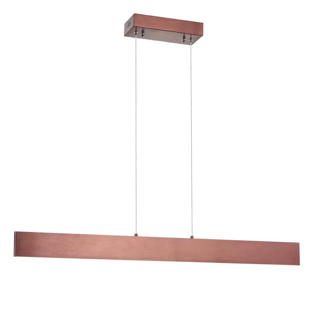 Draper 40" Dimmable Adjustable Integrated LED Metal Linear Pendant, Anodized Bronze