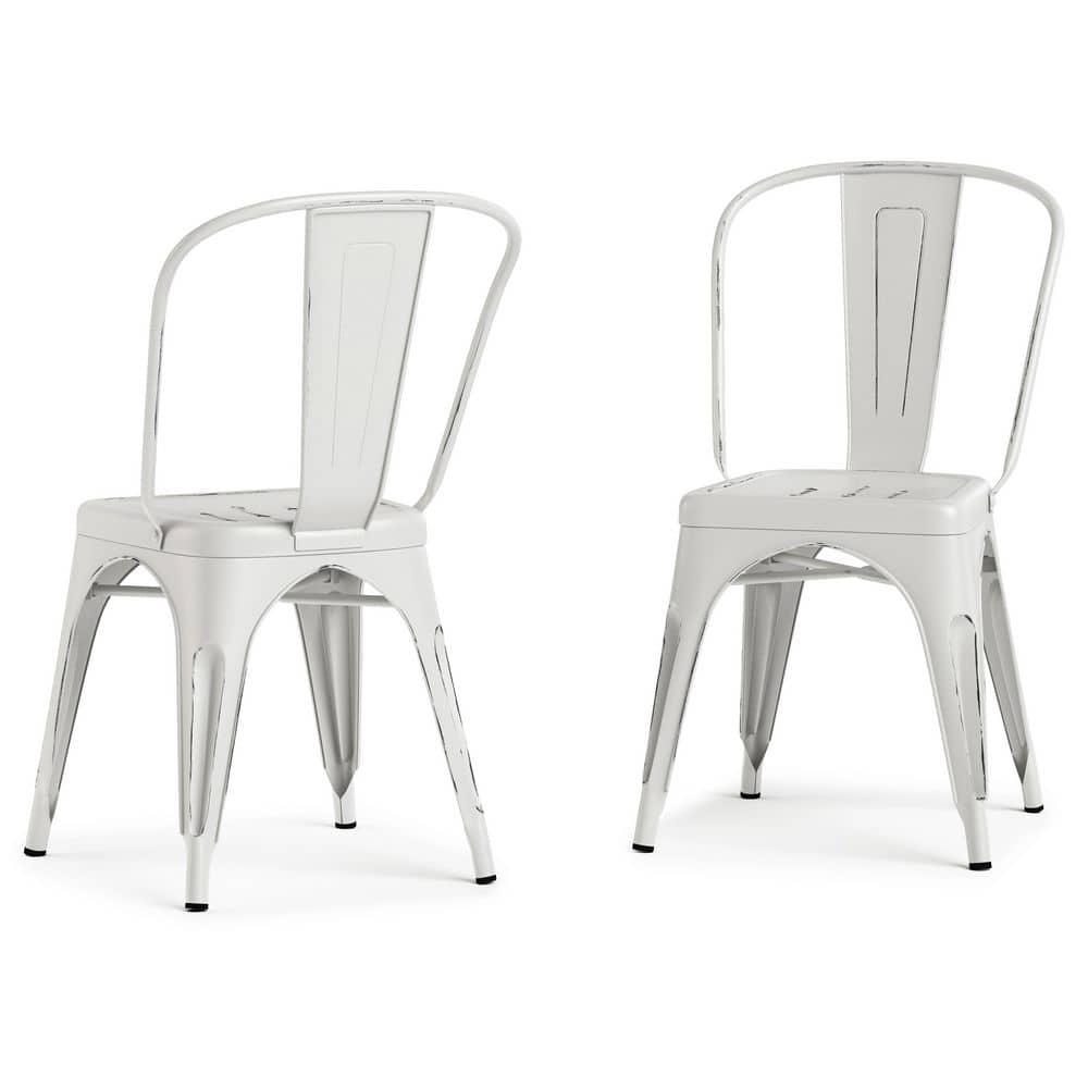 Simpli Home Fletcher Industrial Iron Dining Chair with Stackable Design and Protective Rubber Caps (Set of 2) (Set of 2)