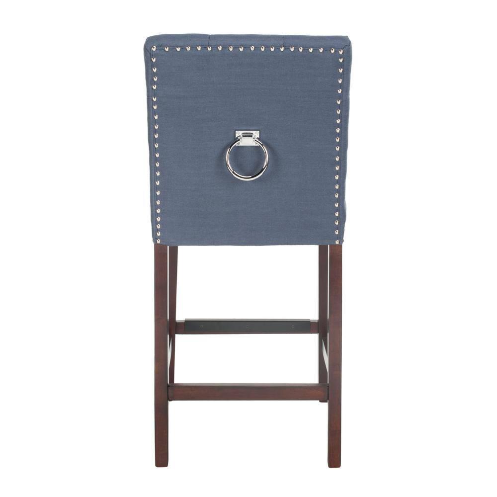 Nikita Counter Stool (Set of 2) - BST6303 - Navy/Espresso - Safavieh
