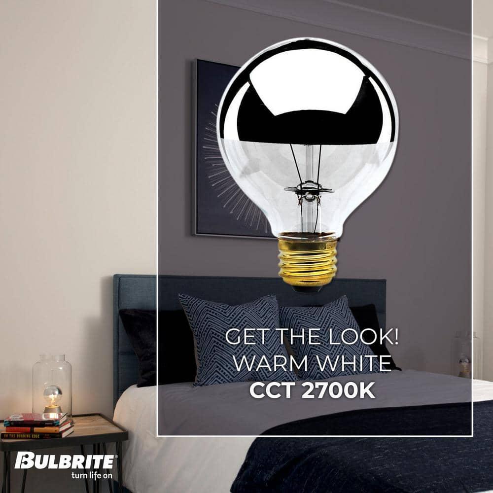 Bulbrite  Pack of (6) Dimmable Half Chrome Medium (E26) Incandescent Bulb G25 40 Watt