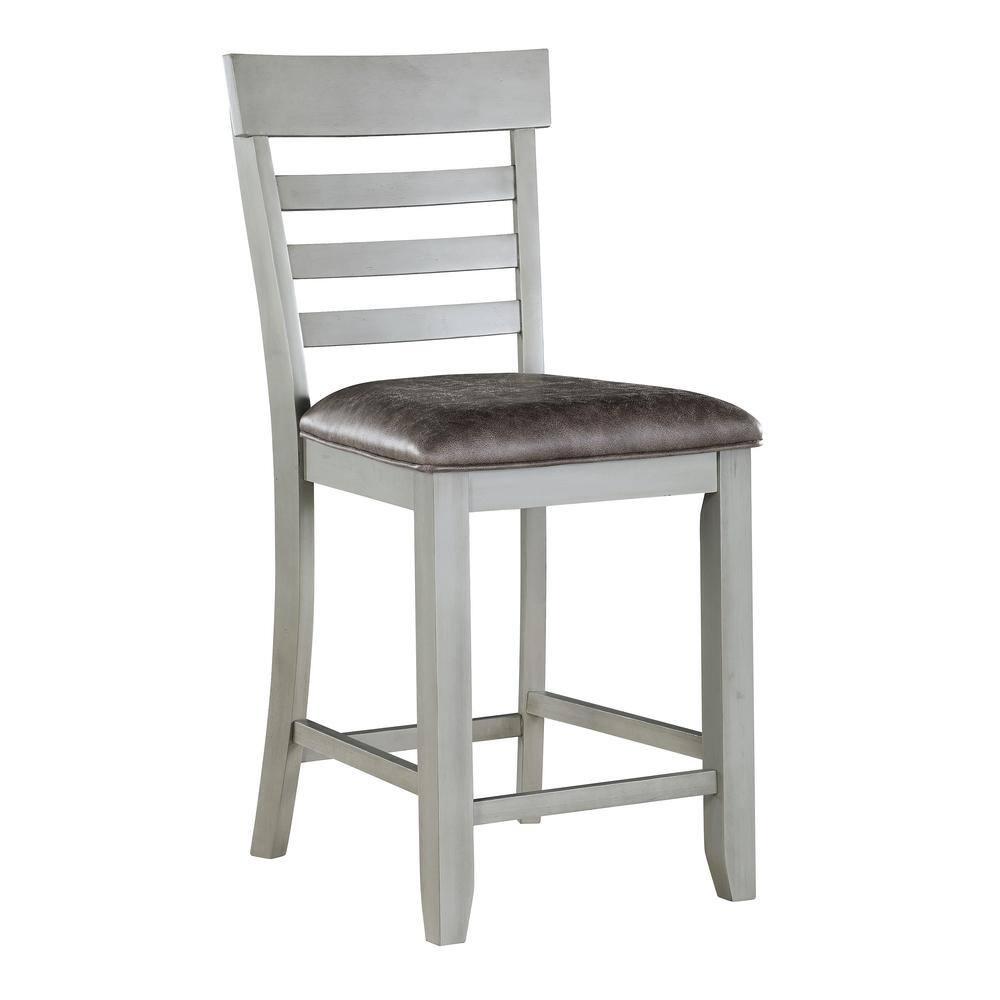 Set of 2 26" Hyland Counter Height Barstools Gray - Steve Silver Co.: Upholstered, Rubberwood Legs