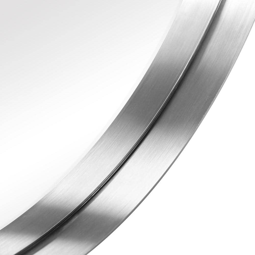 Empire Art Direct Ultra Stainless Steel Oval Wall Mirror- 24"x36" Brushed Silver Silver