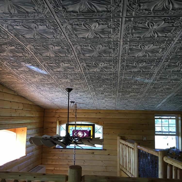 FromPlainToBeautifulInHours Milan 24'' L x 24'' W Textured PVC Drop-In & Glue Up Ceiling Tile Ceiling Tile (Set of 10)