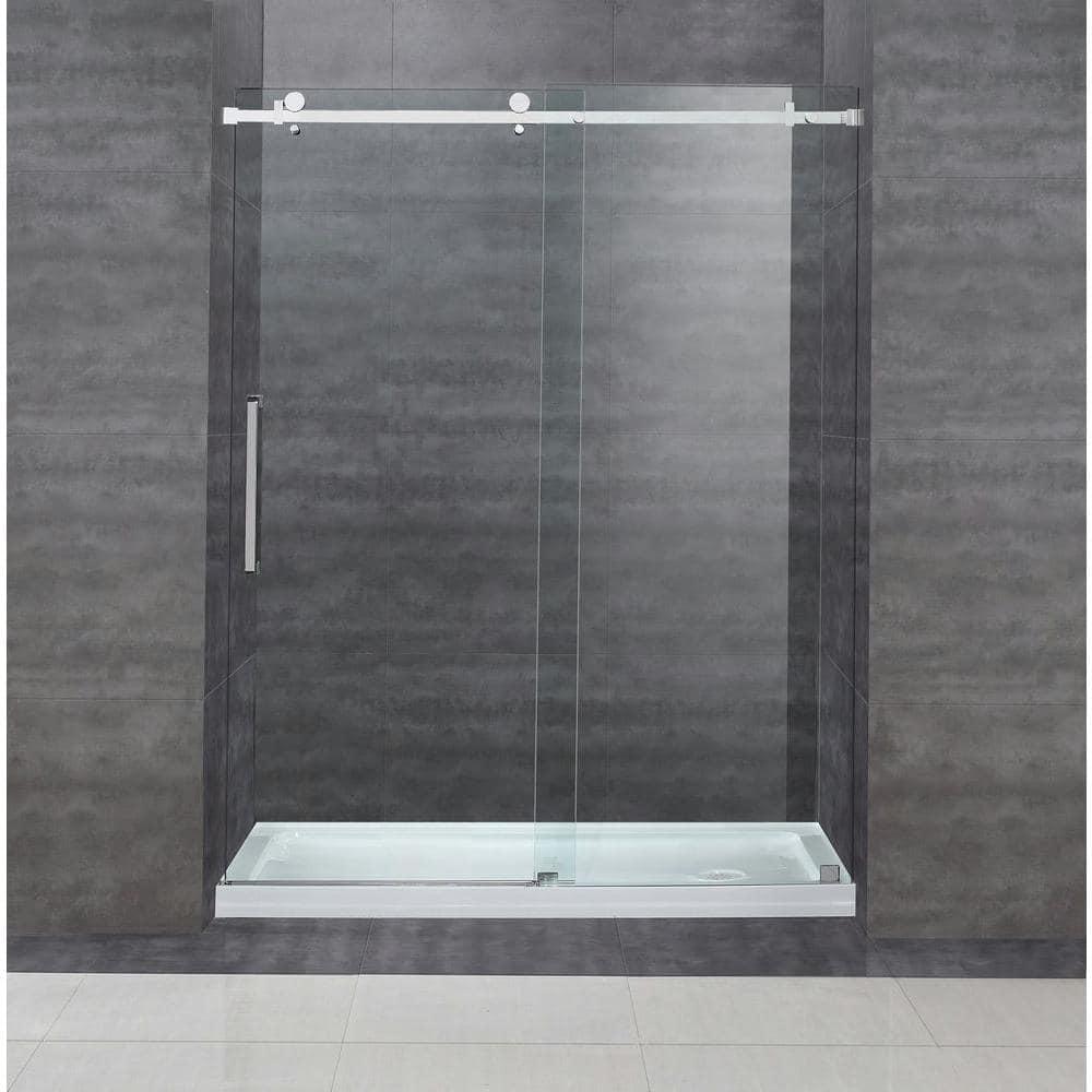 Aston SDR976-TR-SS-60-10-R Moselle 77.5" Single Sliding Frameless Shower Door