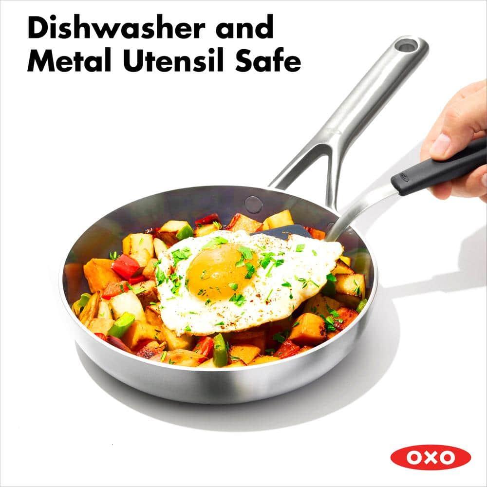 OXO 10pc Mira Tri-Ply Stainless Steel Cookware Set Silver: Dishwasher-Safe, Gas & Induction Compatible, UPC 885837031089