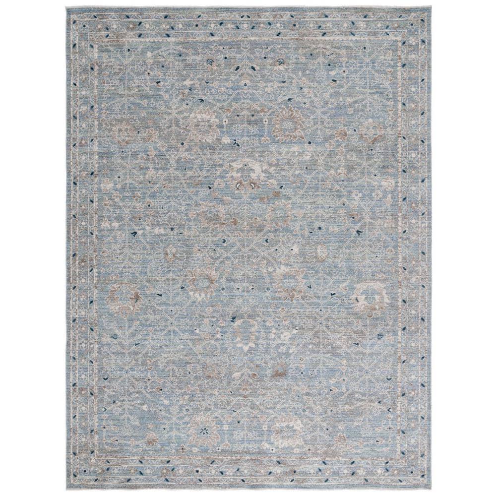 Antique Patina ANP656 Machine Made Loomed Area Rug - Blue/Ivory - 8'-0" x 9'-6" - Safavieh