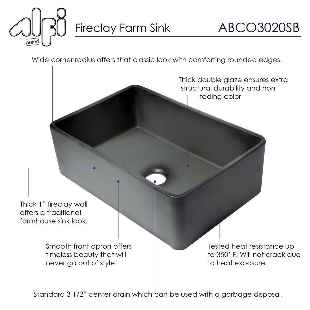 30'' L Farmhouse / Apron Single Bowl Fireclay Kitchen Sink
