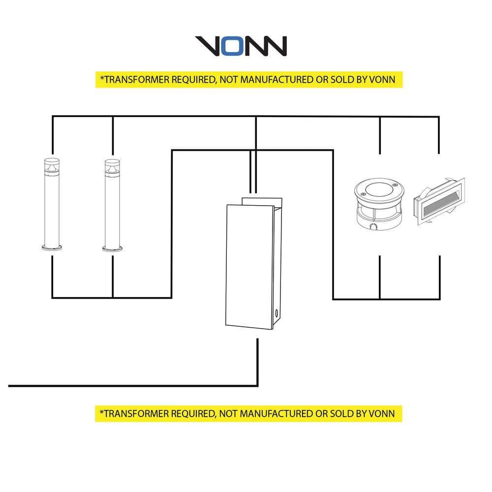 VONN Lighting 5-in Modern Low-Voltage 3-Watt ETL Certified Integrated LED Outdoor Steps Light
