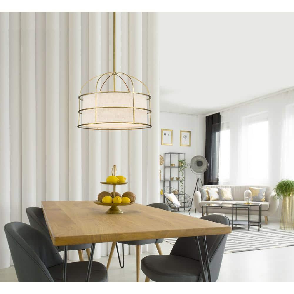 2155-695-Minka Lavery-Gateway Park - 5 Light Convertible Pendant-15 Inches Tall and 20 Inches Wide-Soft Brass Finish