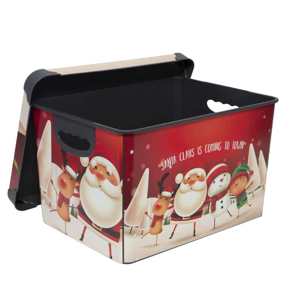 Simplify Santa Clause is Coming to Town Design Plastic Storage Tote