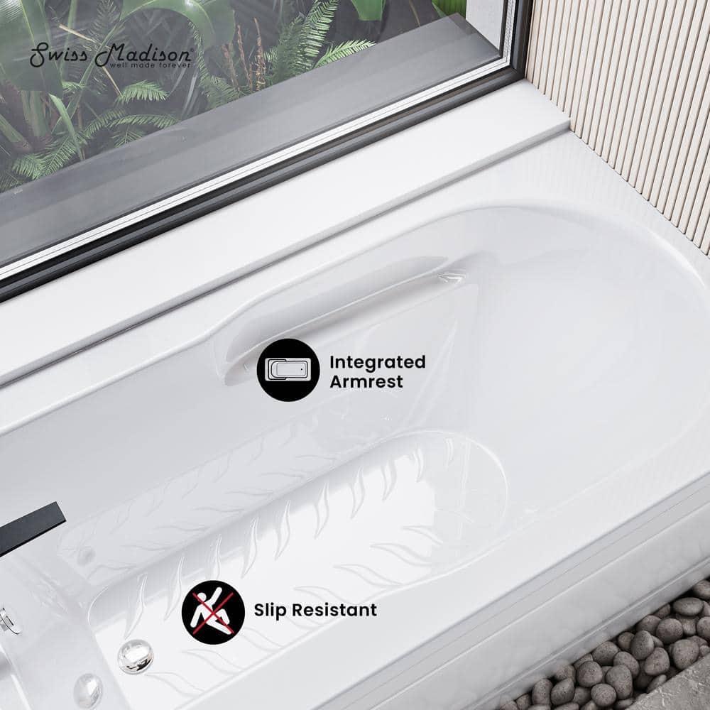 Concorde 60" x 32" Acrylic Glossy White, Alcove, Integral, Apron Bathtub