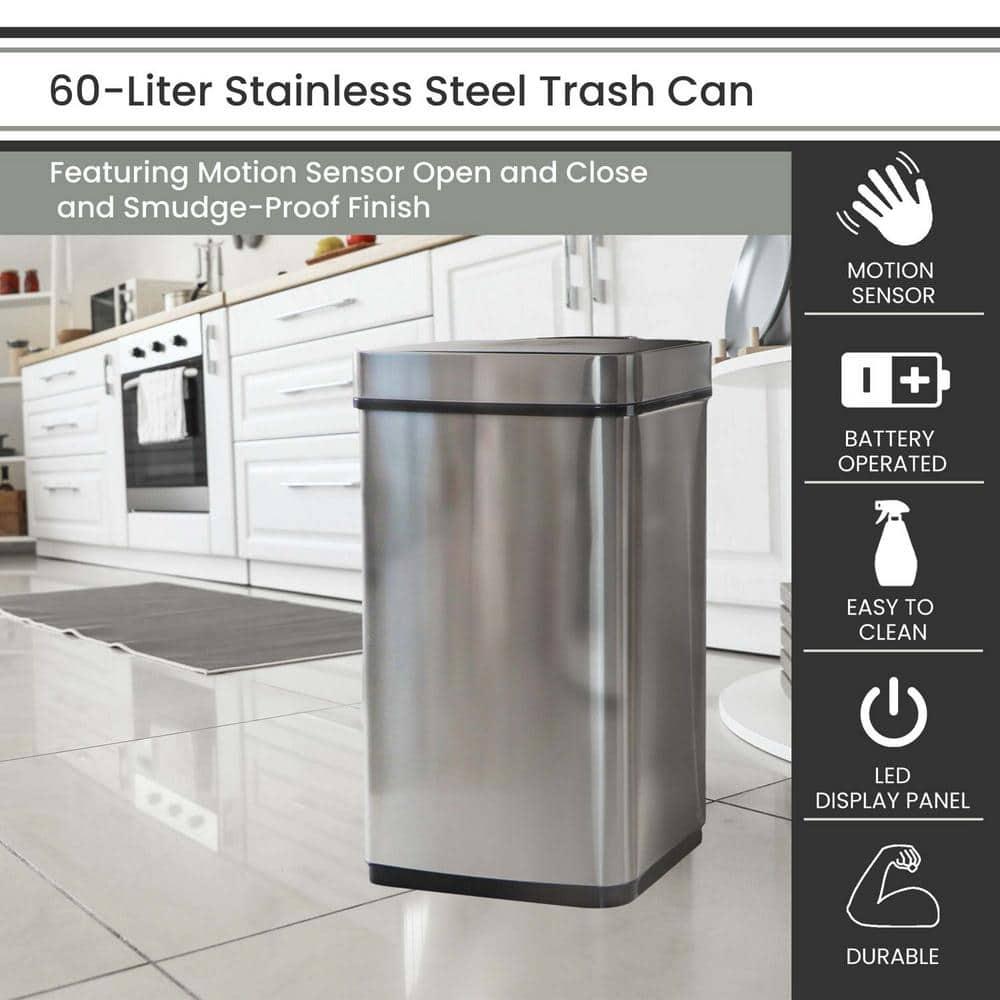 Hanover Plastic Motion Sensor Kitchen Trash Can - 16 Gallons