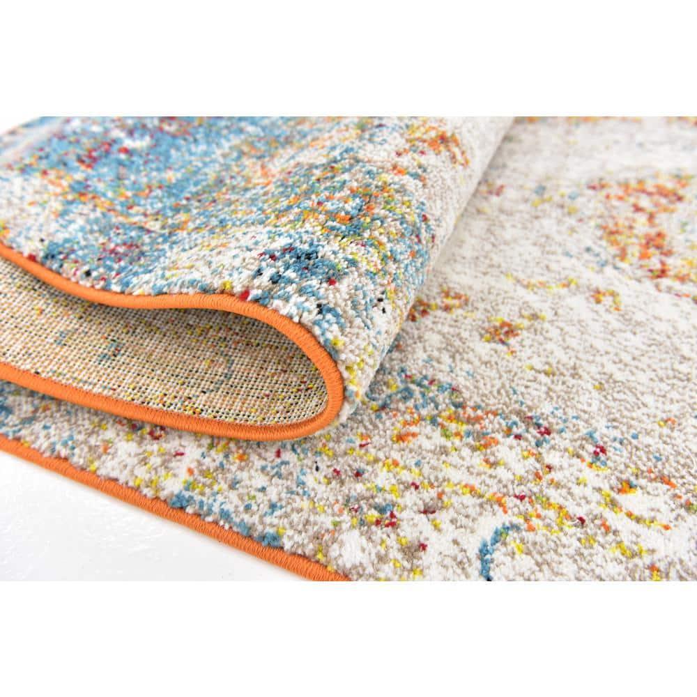 Unique Loom Rosso Collection Area Rug - Bellini (2' 7" x 10' Runner Beige/Blue)