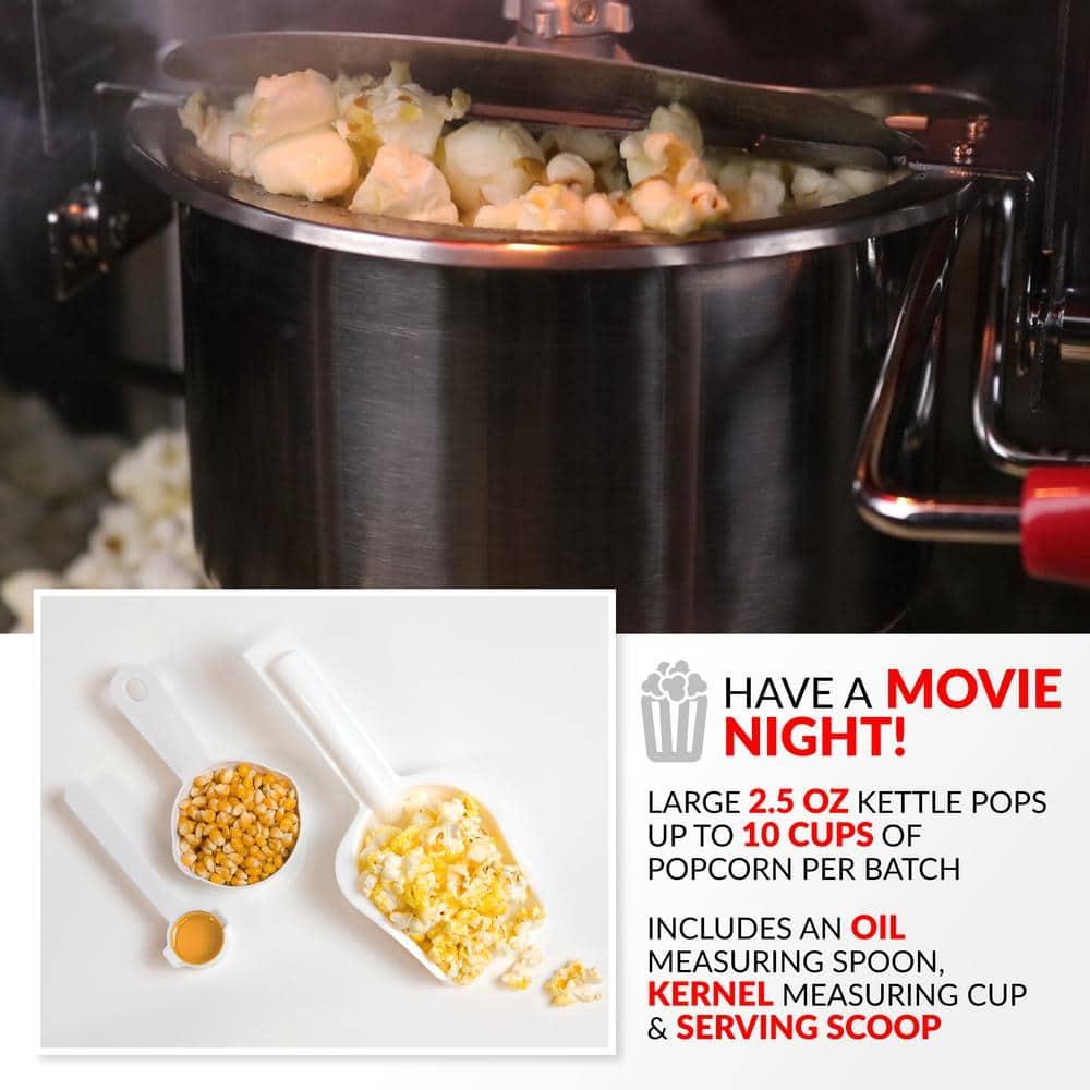 Nostalgia Nostalgia PC25RW 2.5-Ounce Kettle Popcorn Cart, Makes 10-Cups of Popcorn, 48-Inches Tall, Red/White