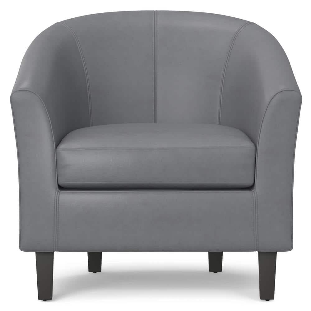 Austin 30 inch Wide Contemporary Tub Chair in Stone Grey Vegan Faux Leather