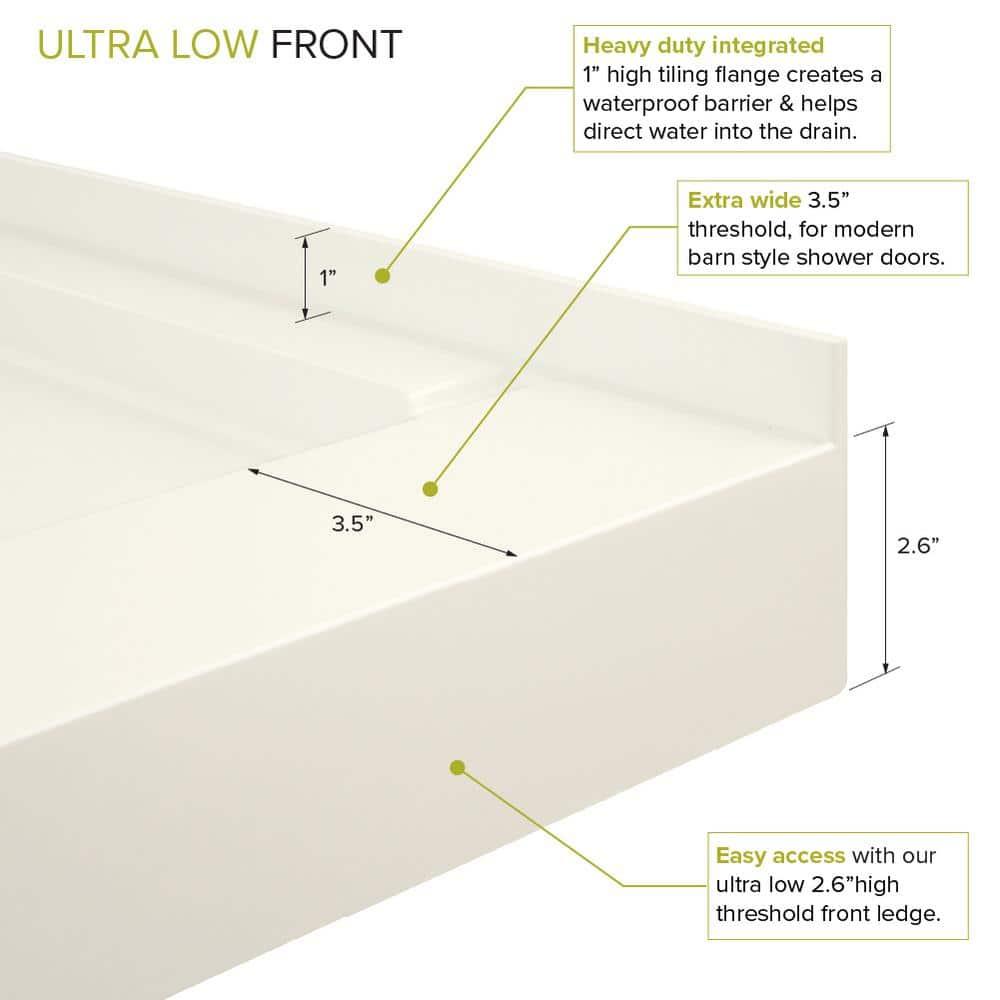 60'' W 32'' D Rectangular Single Shower Base