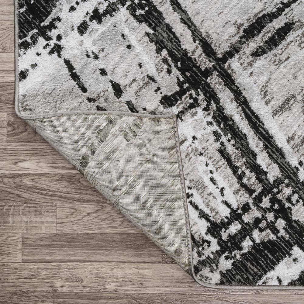 JONATHAN Y Slant Modern Abstract Black/Gray 8 ft. x 10 ft. Area Rug