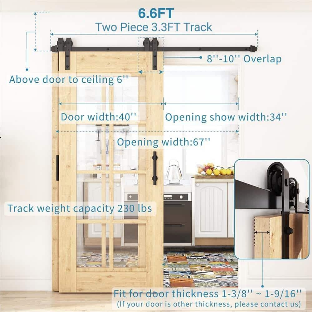Lazio Steel Double Door Barn Door Hardware Kit Single Bypass