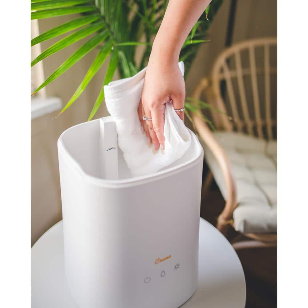 Crane USA 1.2 Gal. Cool Mist Ultrasonic Tabletop Humidifier 500 Sq. Ft., With Night Light, For Bedroom