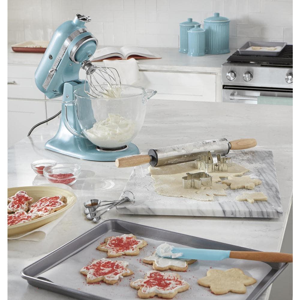 Fox Run Marble Pastry Rolling Pin Board Smooth with Rounded Edges 20" x 16" Grey