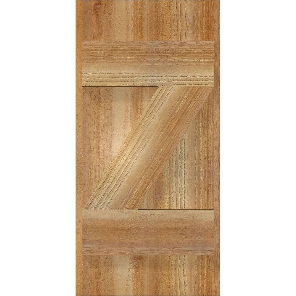 Ekena Millwork TimberCraft 5 3/8" Boards Joined Board-n-Batten Shutters w/Z-Bar, Western Red Cedar (Per Pair) (Set of 2)