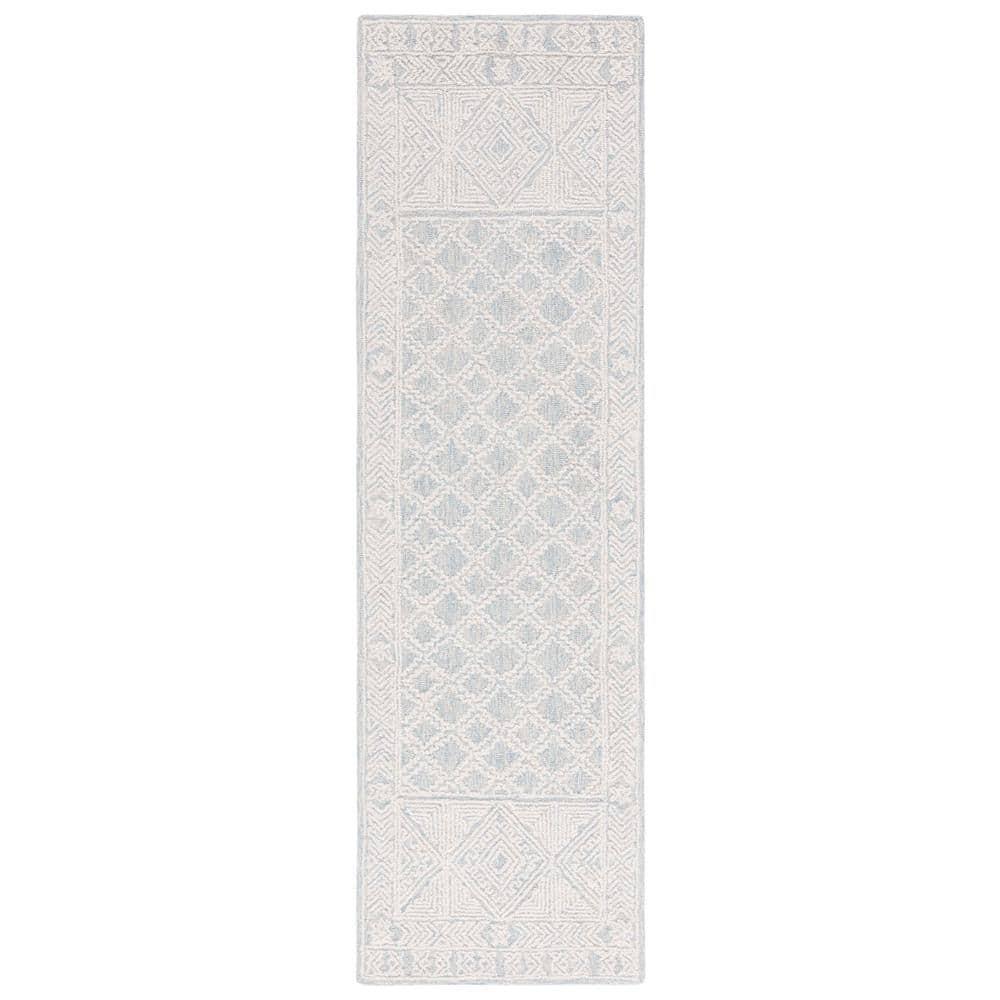 Abstract ABT466 Hand Tufted Indoor Runner Rug - Blue/Ivory - 2'3"x8' - Safavieh