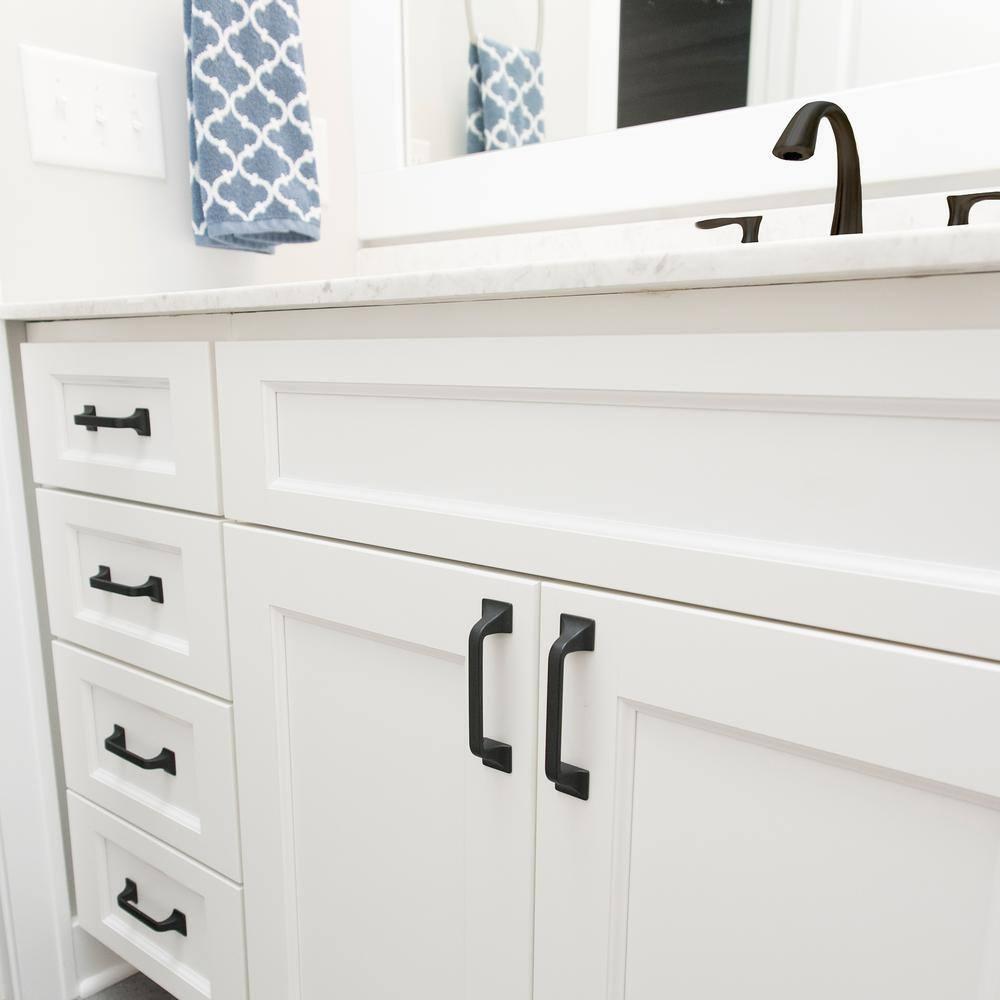 Hickory Hardware Forge Collection Handle Pull - 3" Center to Center Cabinet Pull Black Iron - Farmhouse Hardware for Drawers & Cabinets (Set of 10)