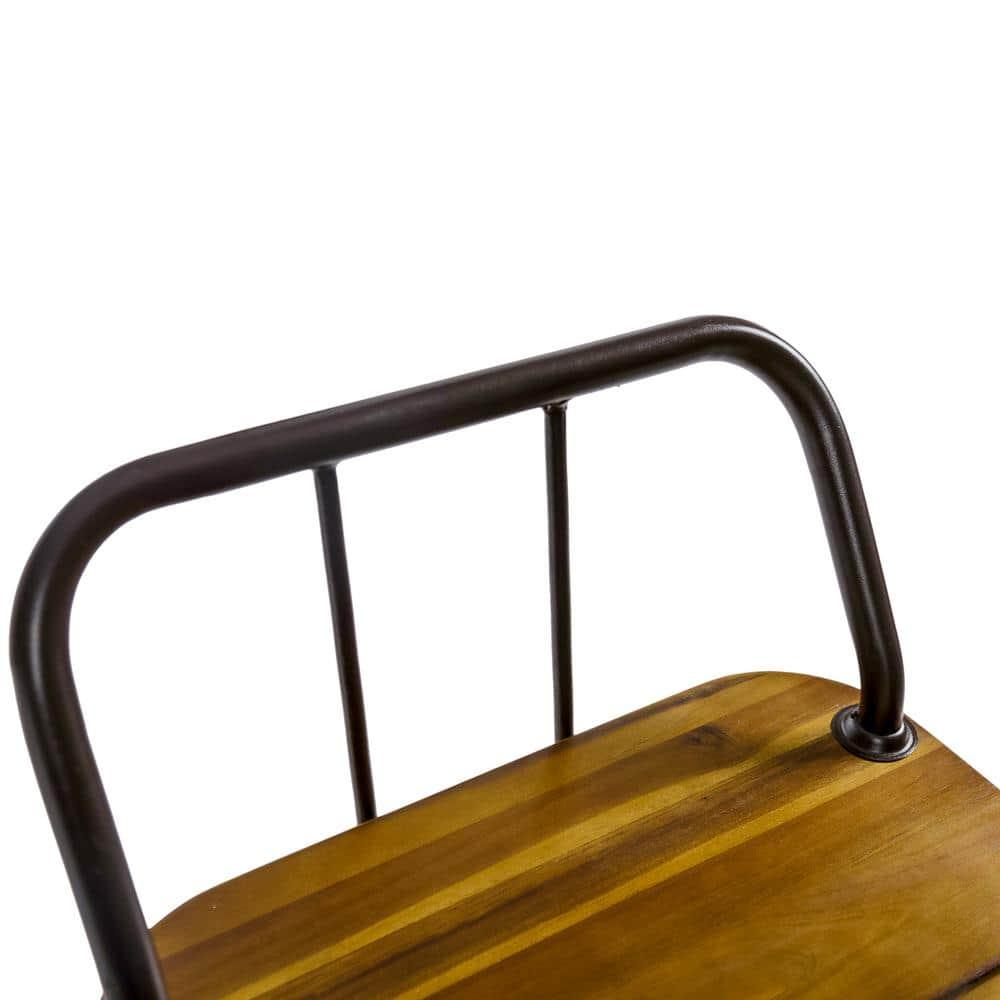 Noble House Denali Outdoor Teaked Acacia Wood Barstools (Set of 4)