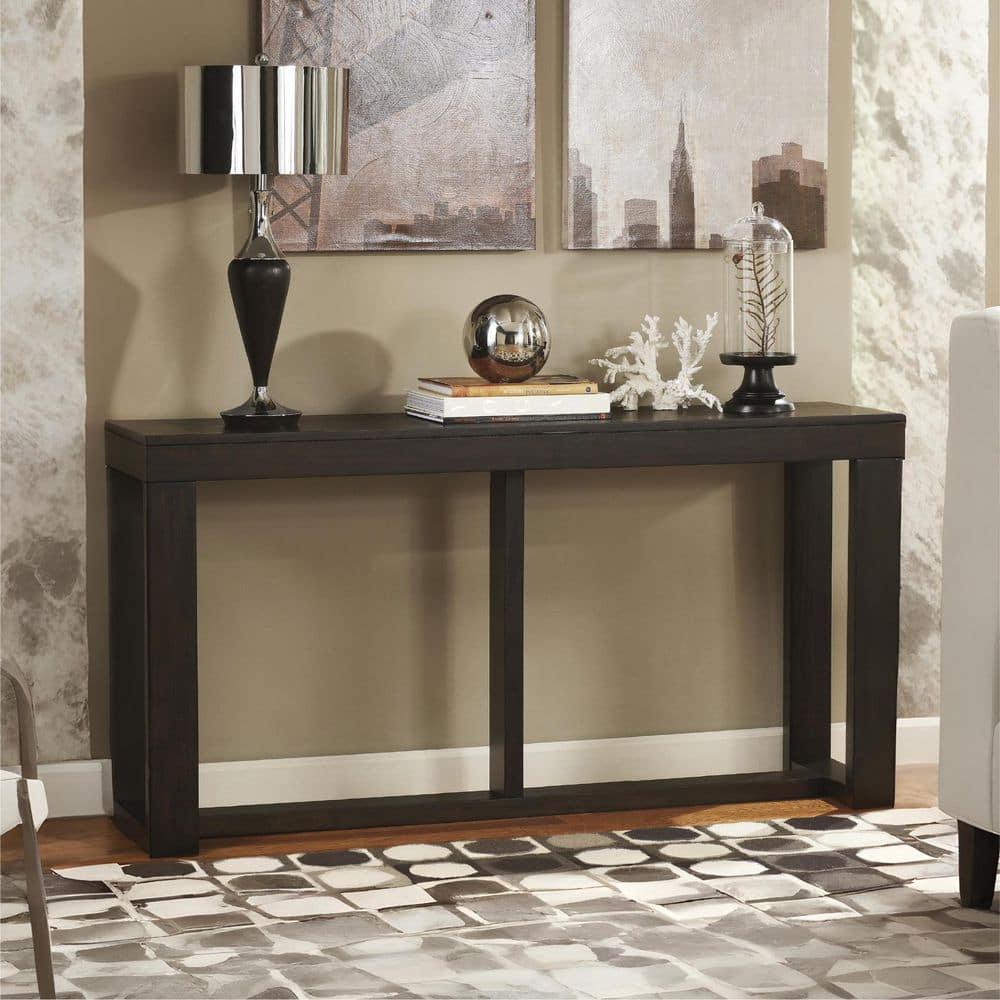 Signature Design by Ashley Contemporary Watson Sofa/Console Table  Dark Brown