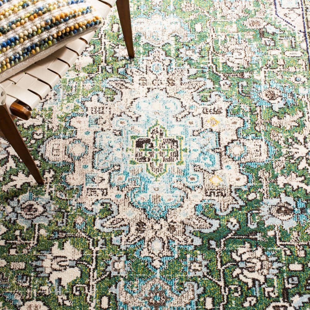 Madison MAD474 Power Loomed Indoor Area Rug - Green/Turquoise - 6'x9' - Safavieh