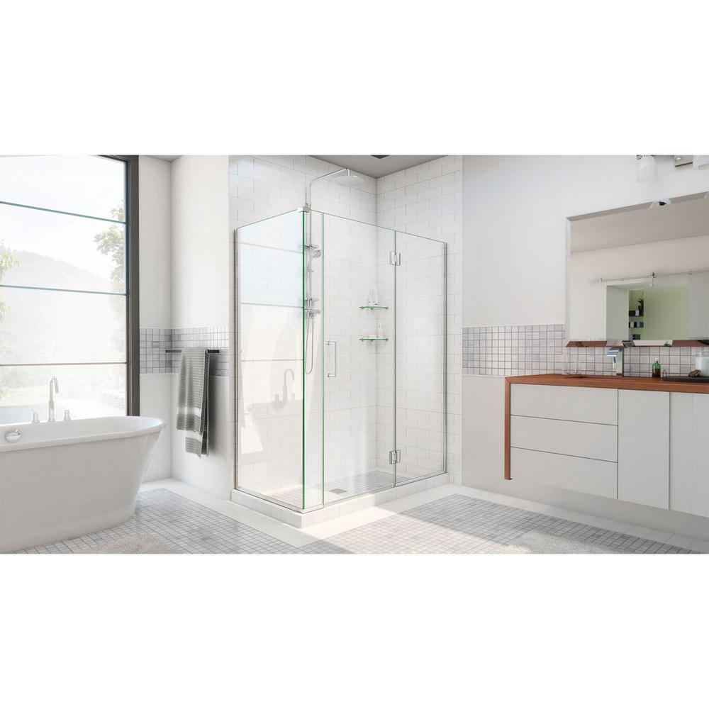Unidoor-X 57.5" W x 34.38" D x 72" H Frameless Rectangle Shower Enclosure