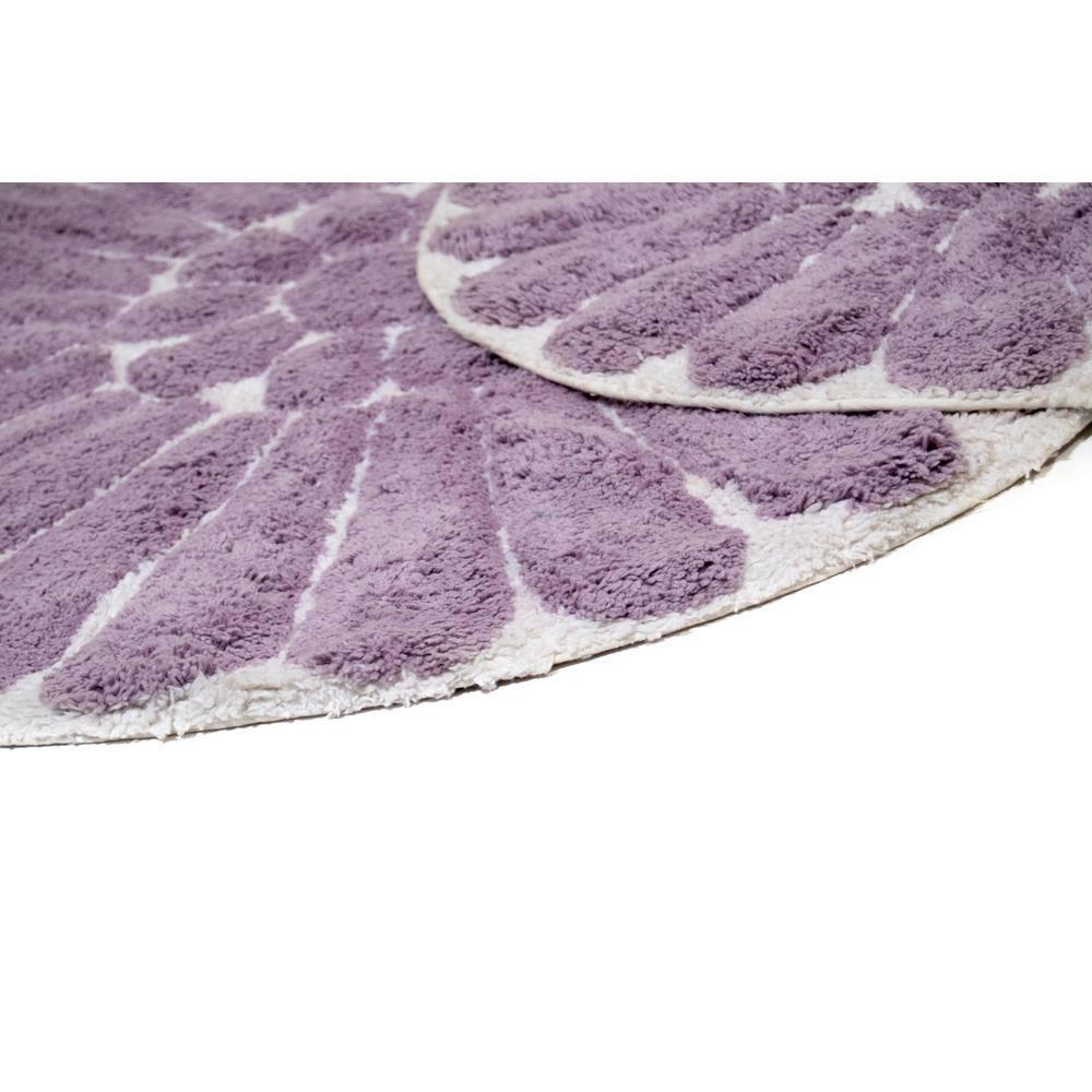 2pc Bursting Flower Bath Rug Set Lilac - Chesapeake Merchandising: Cotton Tufted, Machine Washable, Non-Slip Backing