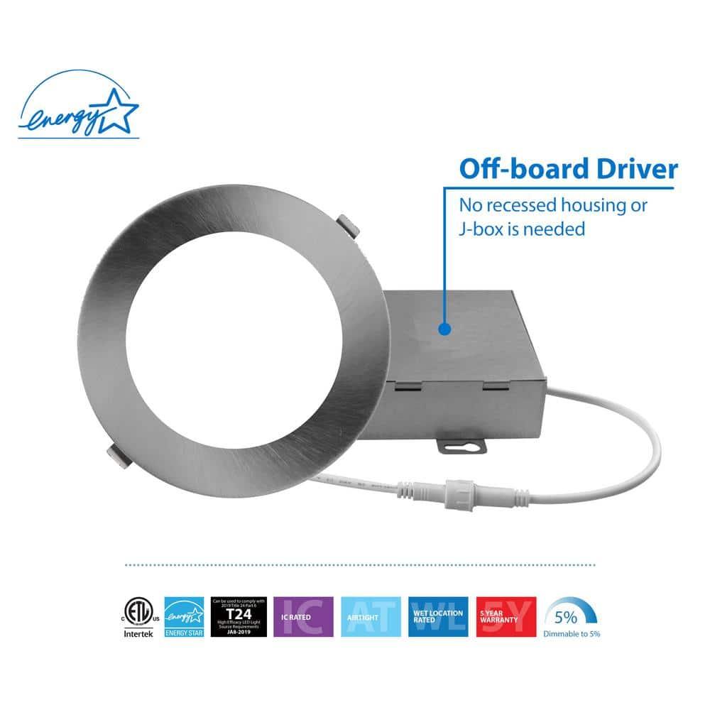 NICOR Lighting 6'' Dimmable Air-Tight IC Rated LED Canless Recessed Lighting Kit REL611205KRDNK