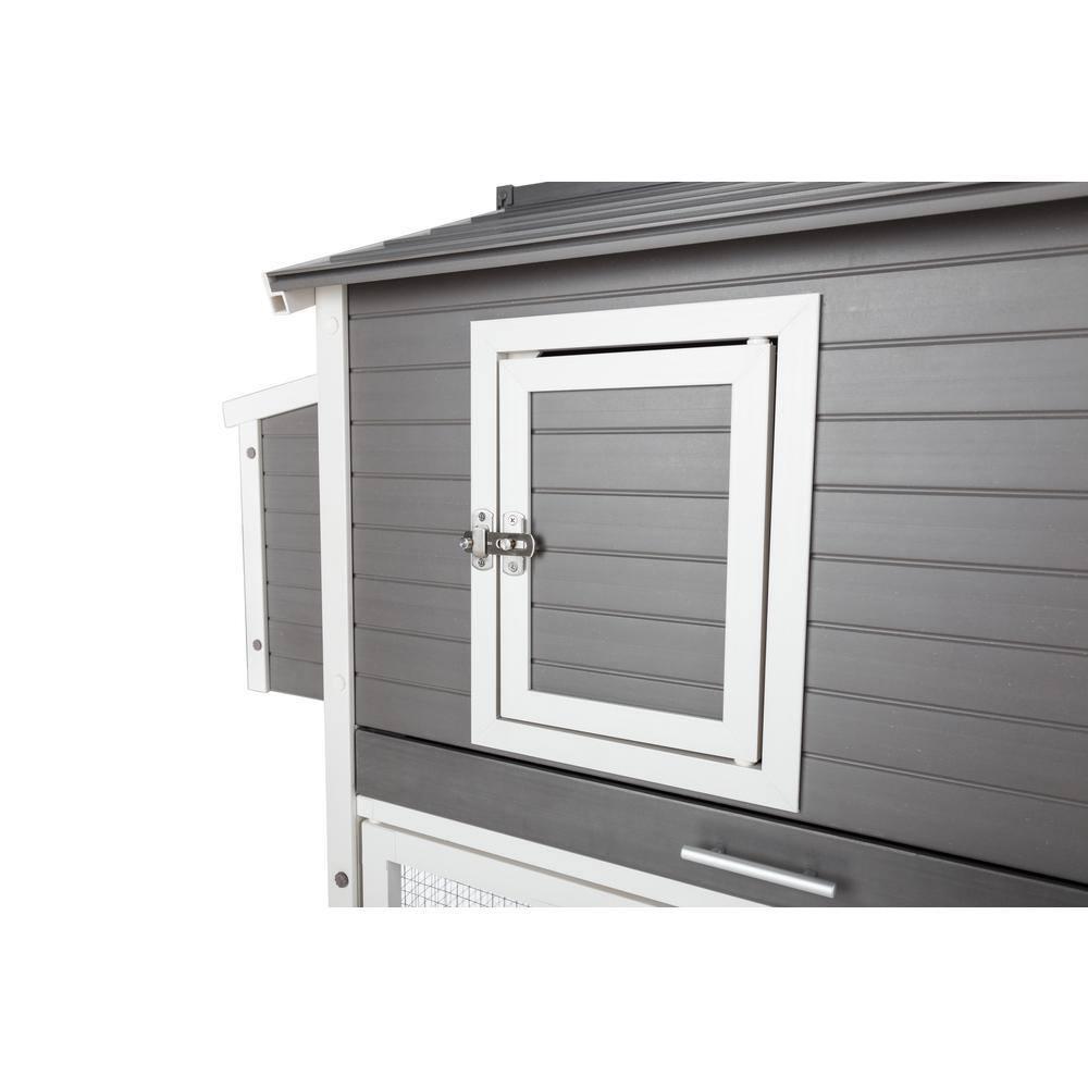 New Age Pet® ECOFLEX® Urban Farm Chicken Coop - 2-Level Living Space with Nesting Box, Roosting Bars, and NeveRust Stainless Steel Pen, Easy Assembly, Ideal for 2 Average Size Chickens or 4 Bantams