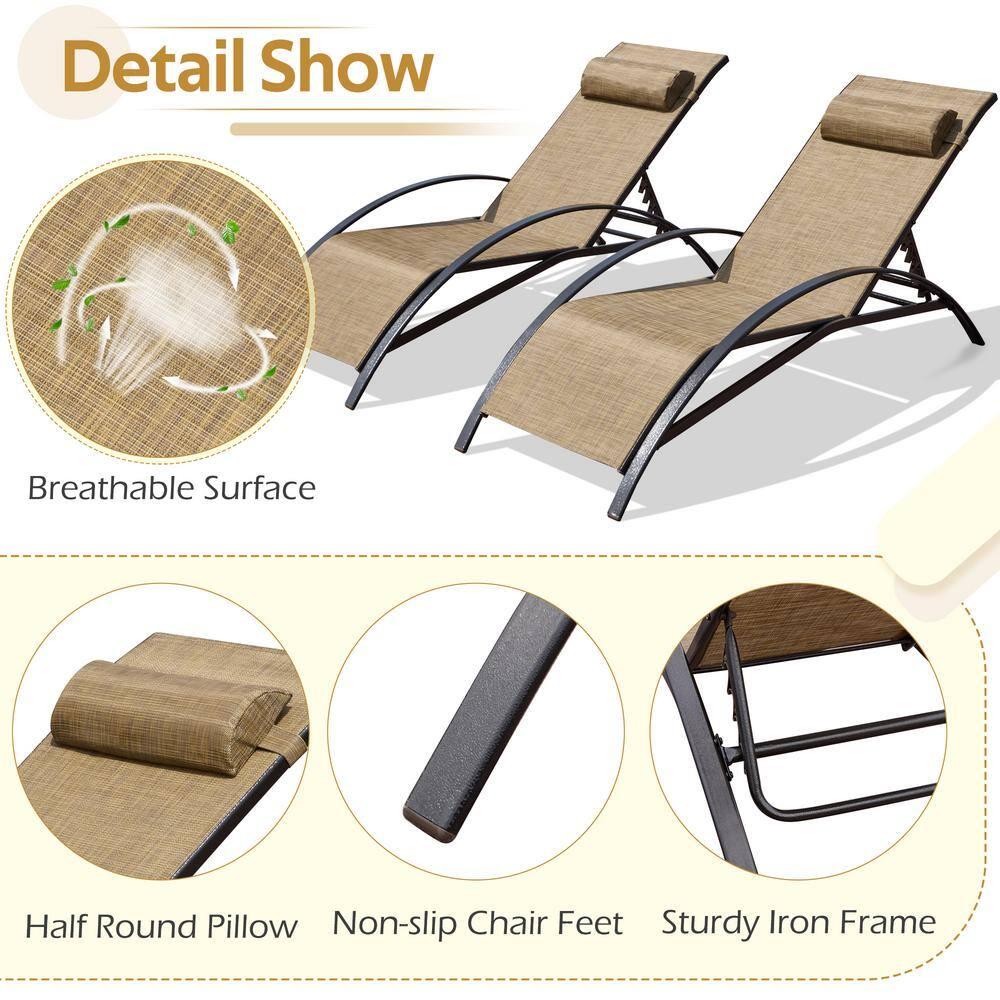 EROMMY Erommy Outdoor Metal Chaise Lounge Set (Set of 2)