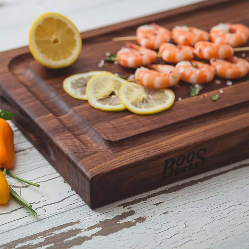 John Boos John Boos Reversible 18" Barbecue Carving Cutting Board w/ Juice Groove, Walnut