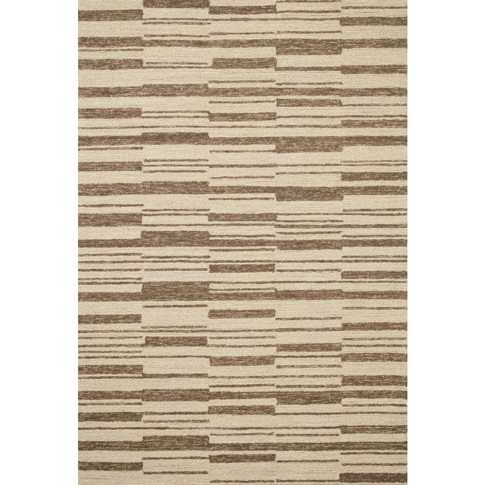 Chris Loves Julia x Loloi Polly Checkered Hand-tufted Beige/Tobacco Area Rug