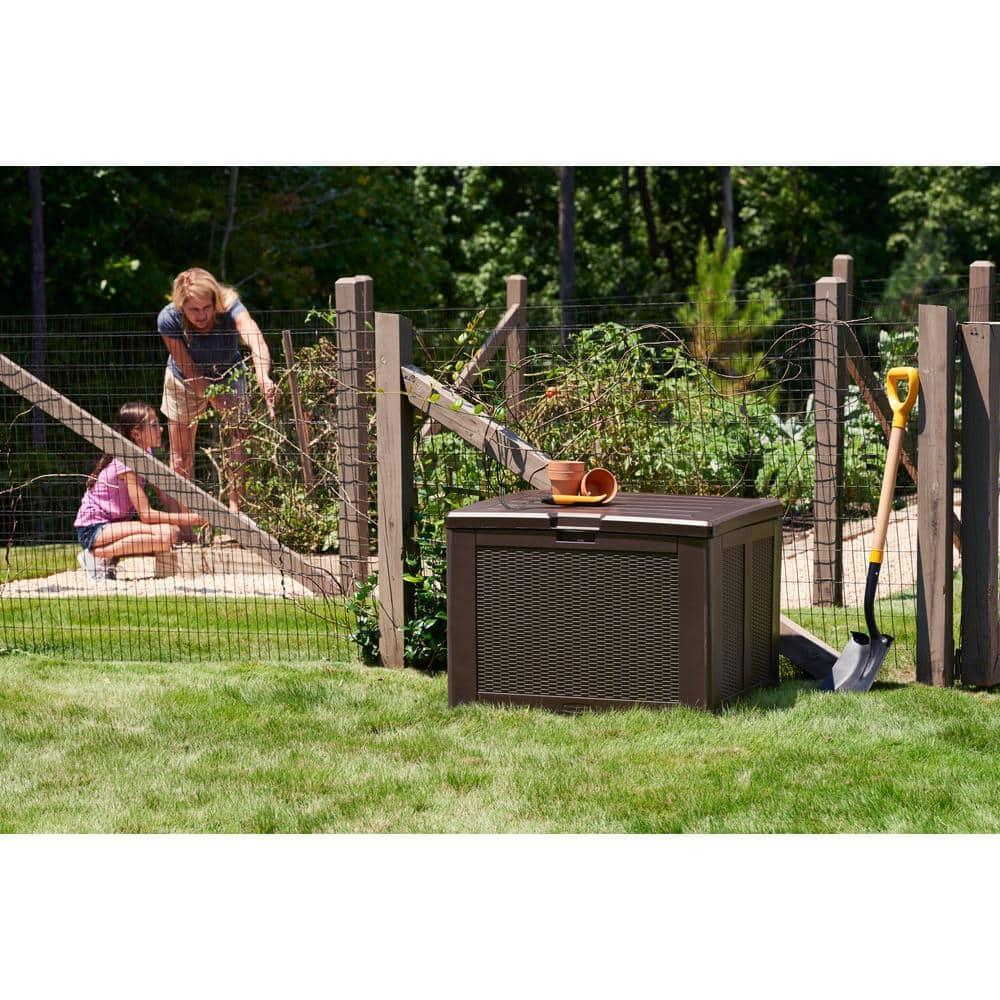 Rubbermaid Rubbermaid Deck Box, Medium, 74 Gallon, Brown