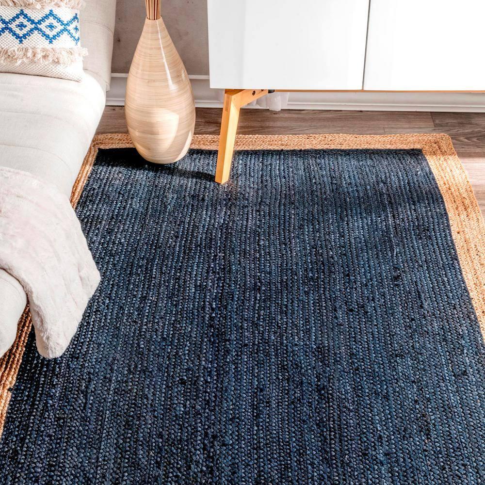 2'x3' Hand Woven Eleonora Area Rug Blue- nuLOOM: Modern Jute Runner, Low Pile, Indoor Use, Solid Pattern