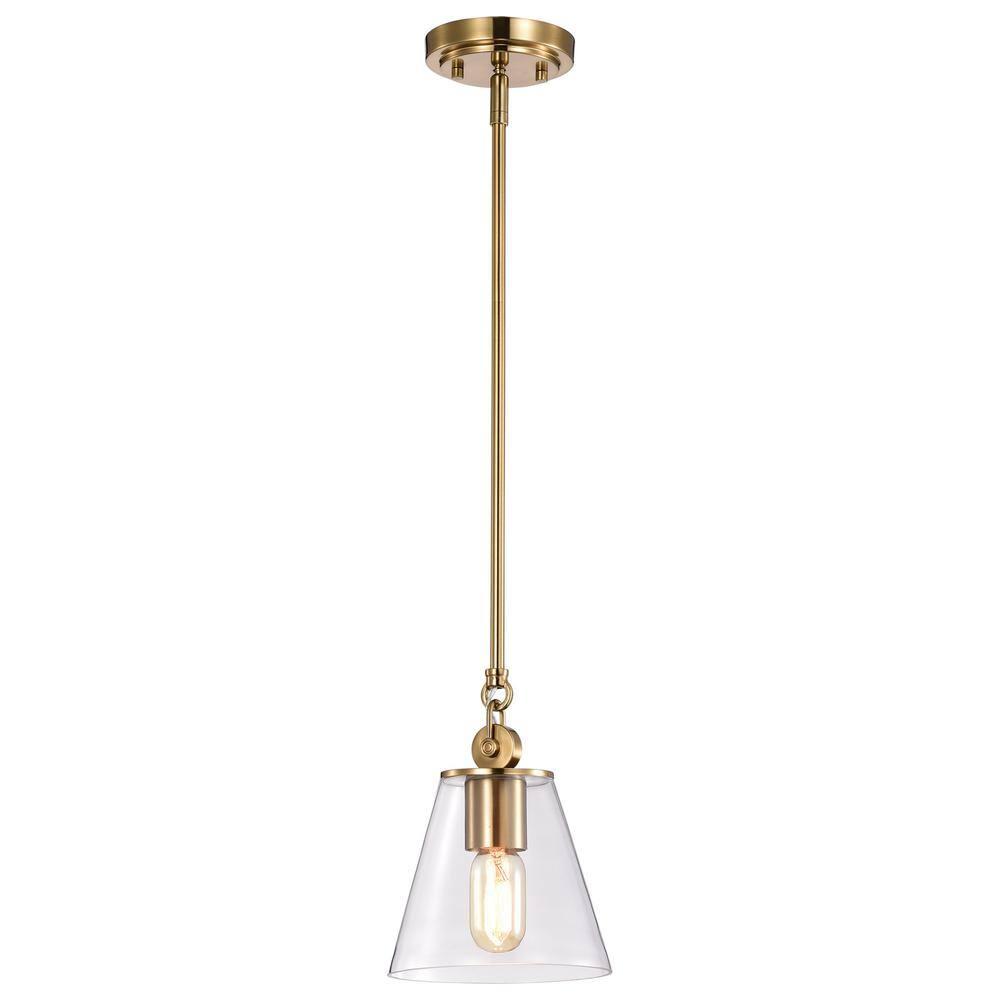 60/7410-Nuvo Lighting-Dover - 1 Light Small Pendant In Mid-Century Modern Style-9.5 Inches Tall and 7 Inches Wide-Vintage Brass Finish