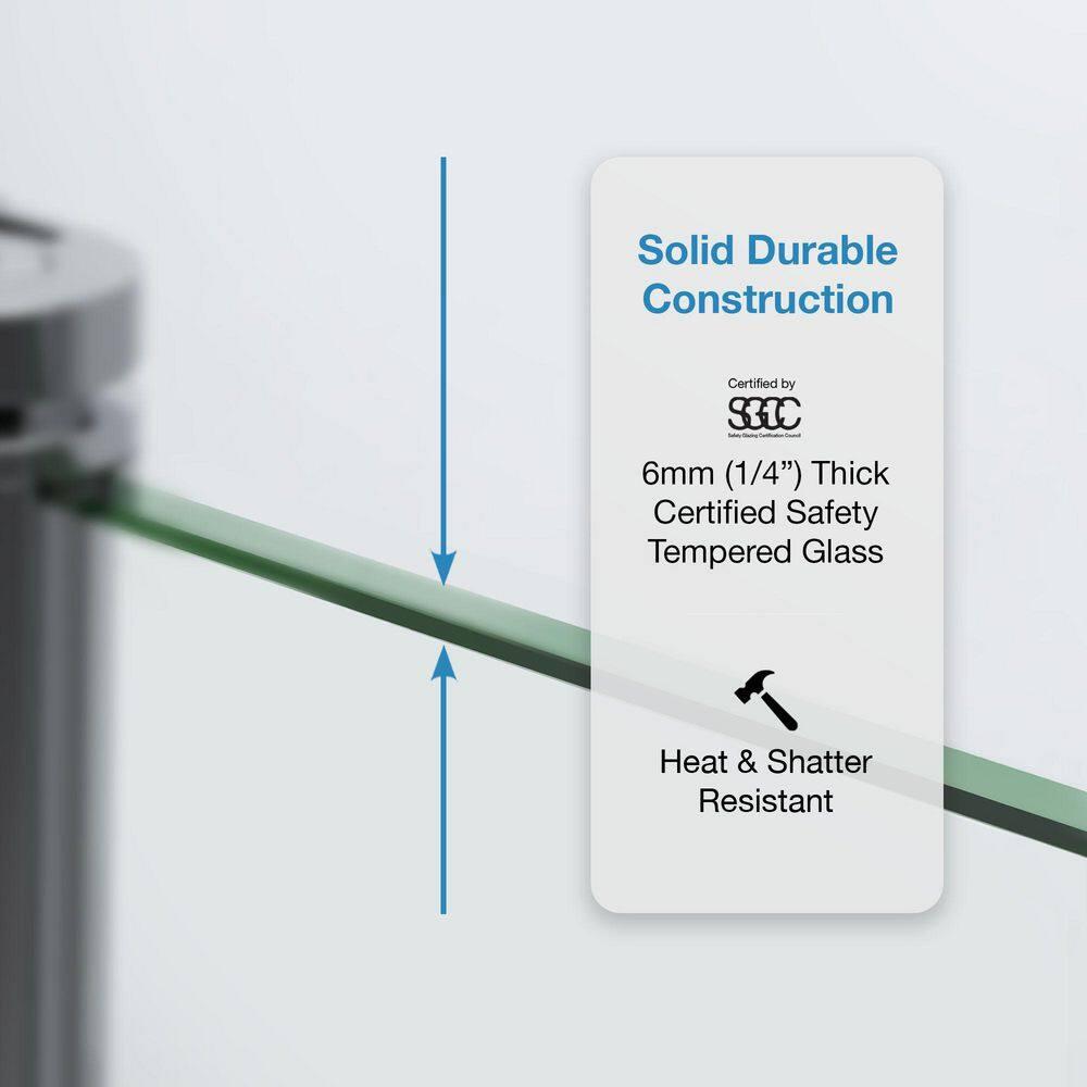 OVE Decors Breeze Premium 33 in. Framed Round Shower Kit w/ Clear Glass, Base