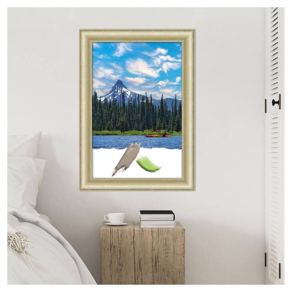 Amanti Art Textured Light Gold Picture Frame Opening Size 20x30 in.
